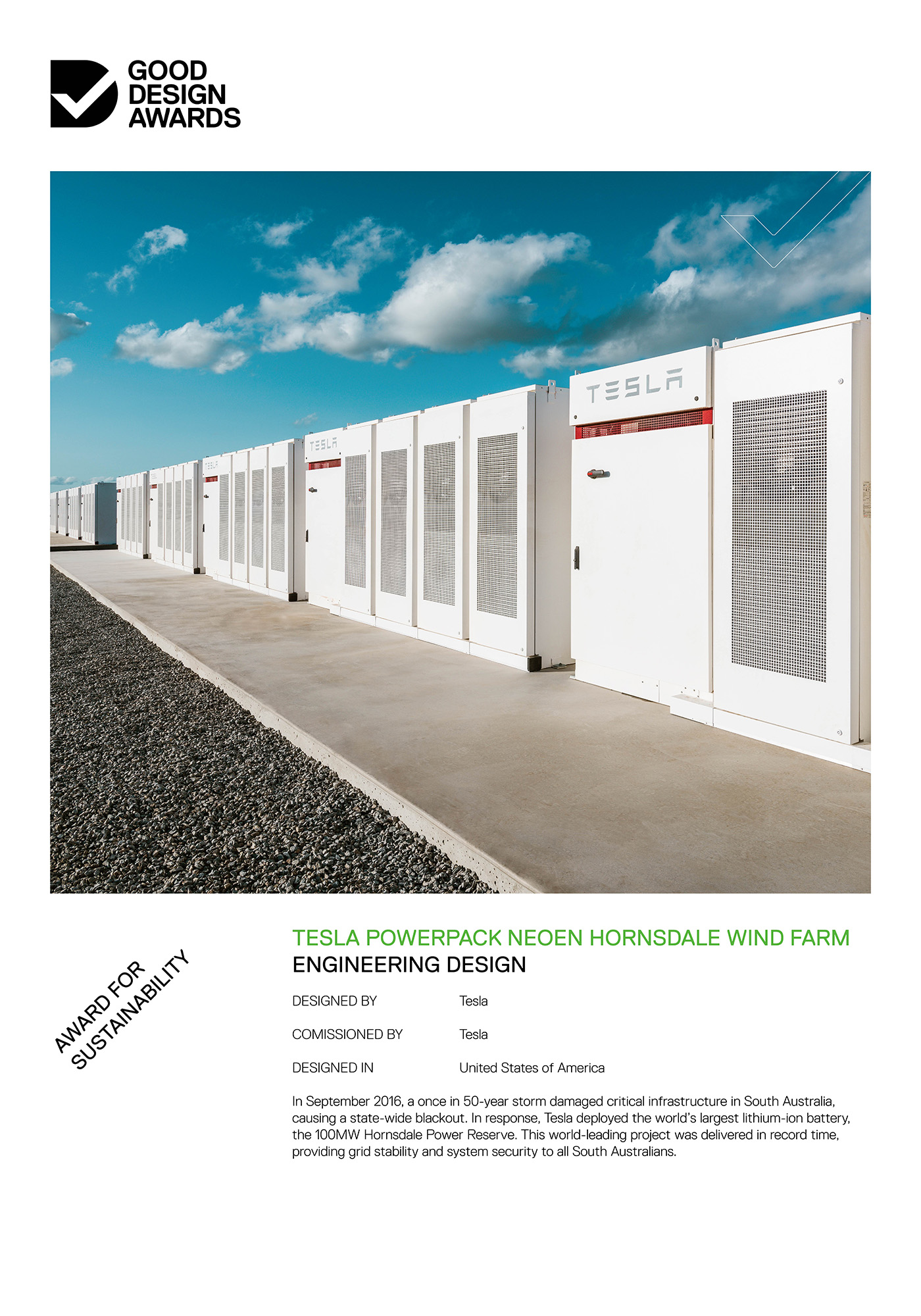 Tesla Powerpack Neoen Hornsdale Wind Farm