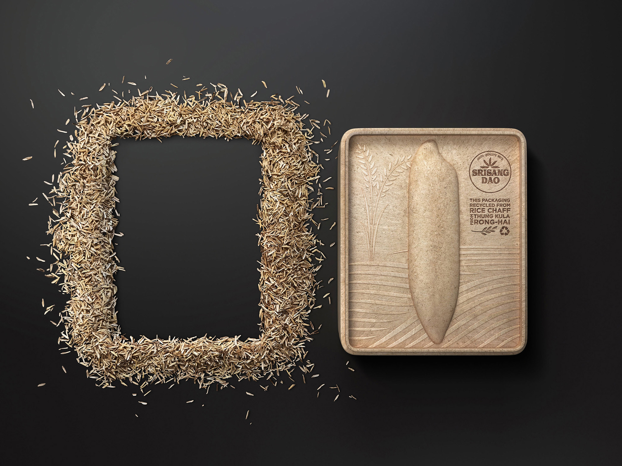 大米品牌三生稻—稻谷壳制成的大米包装